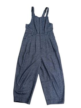 Free People Leonie Menswear Overalls Slouch
Barrel Leg Tweed Jumpsuit Navy XS